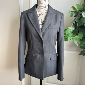 H&M Vintage Long Sleeve Vertical Stripe Suit Blazer Gray Sz 6
